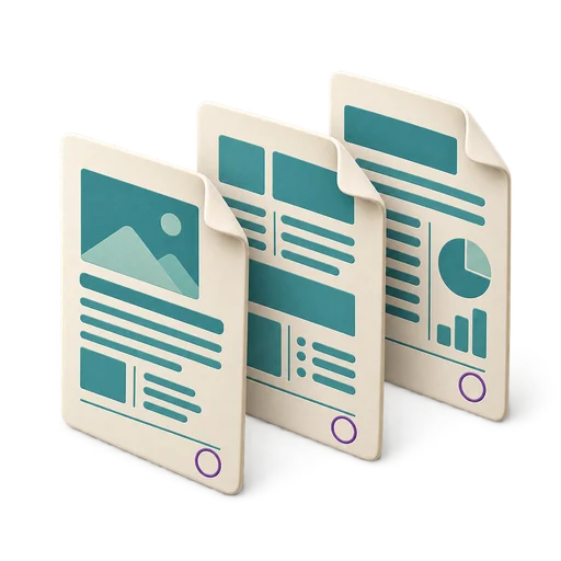 Illustration of numbered document pages